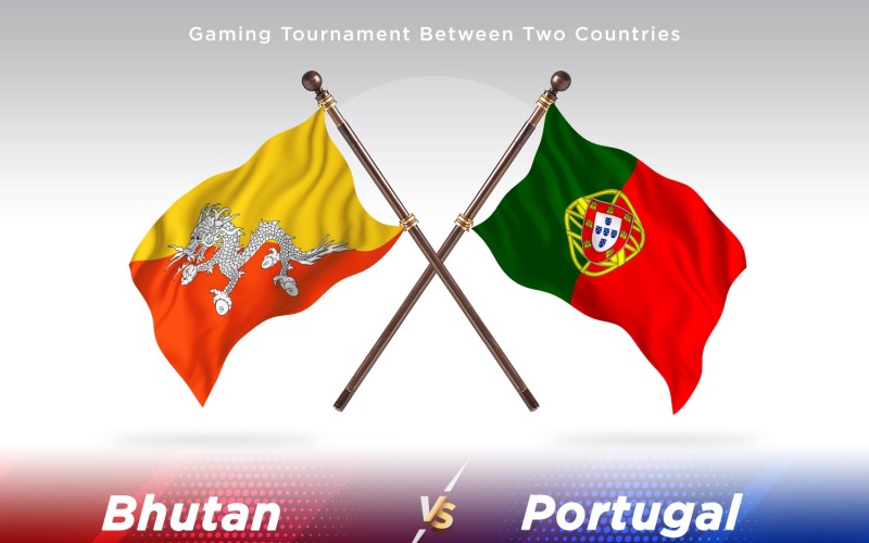 Butão contra Portugal Two Flags