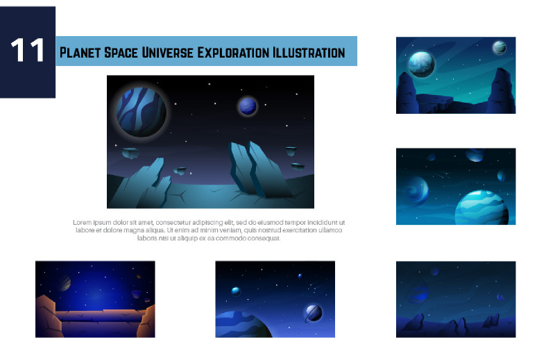 11 ilustração de exploração do universo espacial do planeta