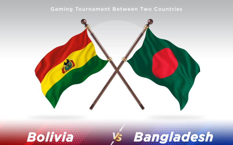 Bolivia kontra Bangladesh Två flaggor