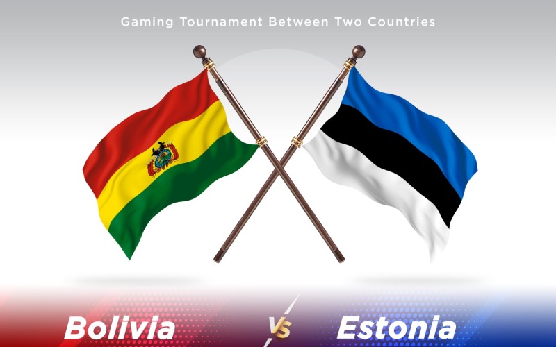 Bolivia kontra Estland två flaggor