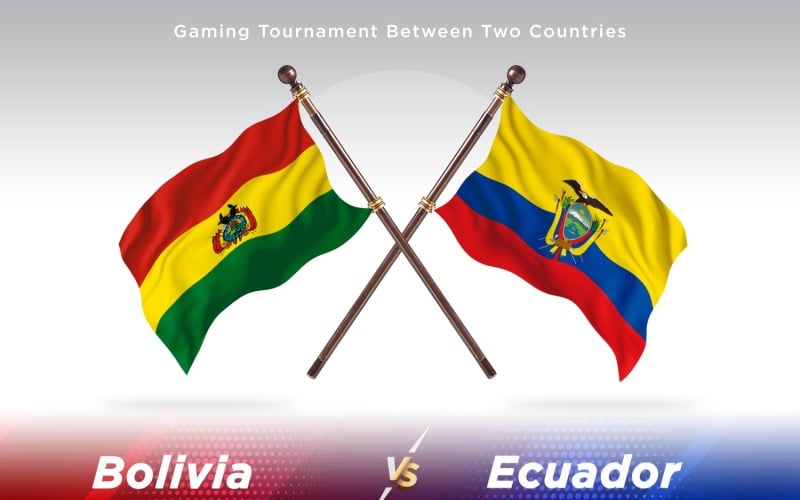 Bolivia versus Ecuador Twee vlaggen