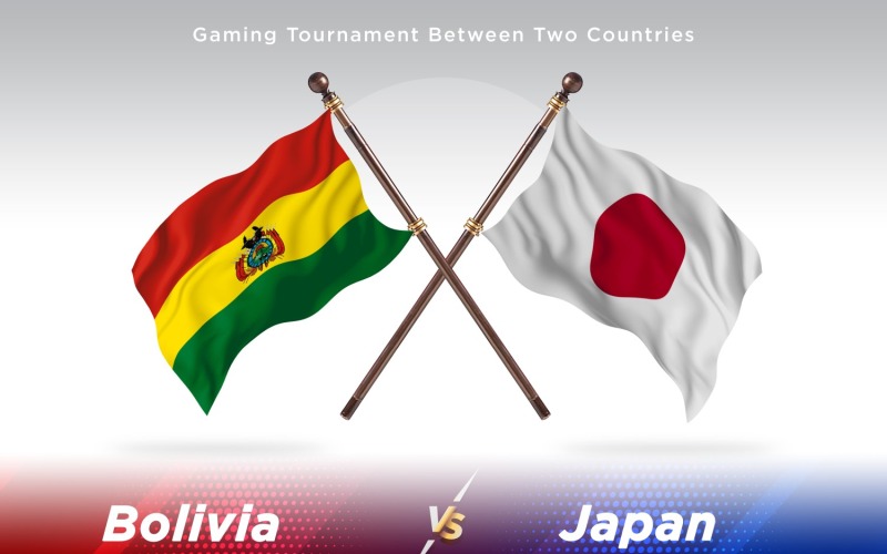 Bolivia versus japón Two Flags