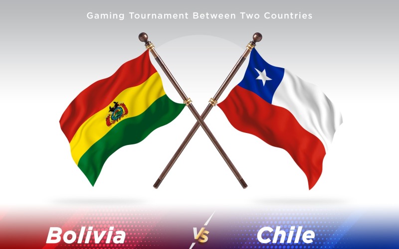 Bolivien gegen Chile Zwei Flaggen