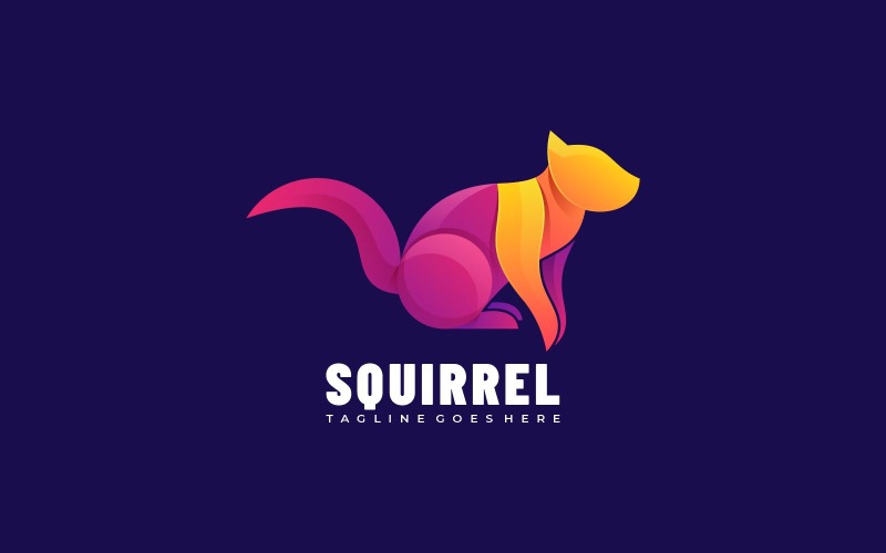 Desenho de logotipo colorido do esquilo