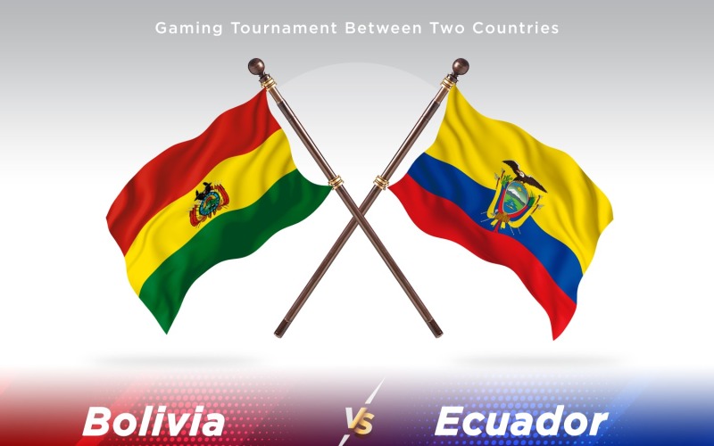La Bolivie contre l'Équateur deux drapeaux