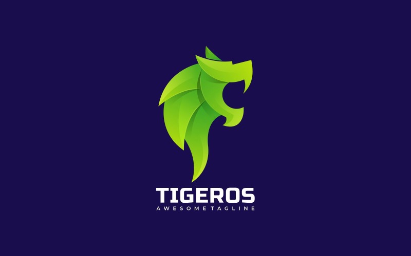 Logotipo de color degradado de tigre