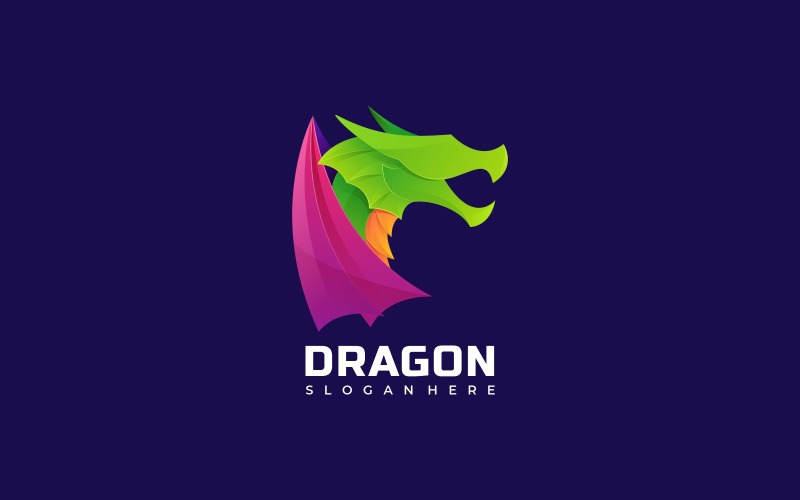 Plantillas de logotipos coloridos degradados de dragón