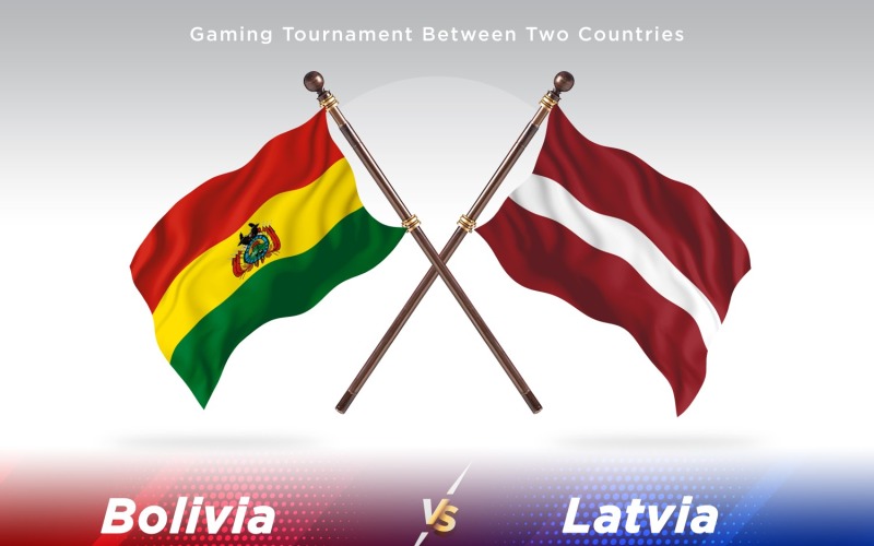 Bolivia kontra Lettland Två flaggor