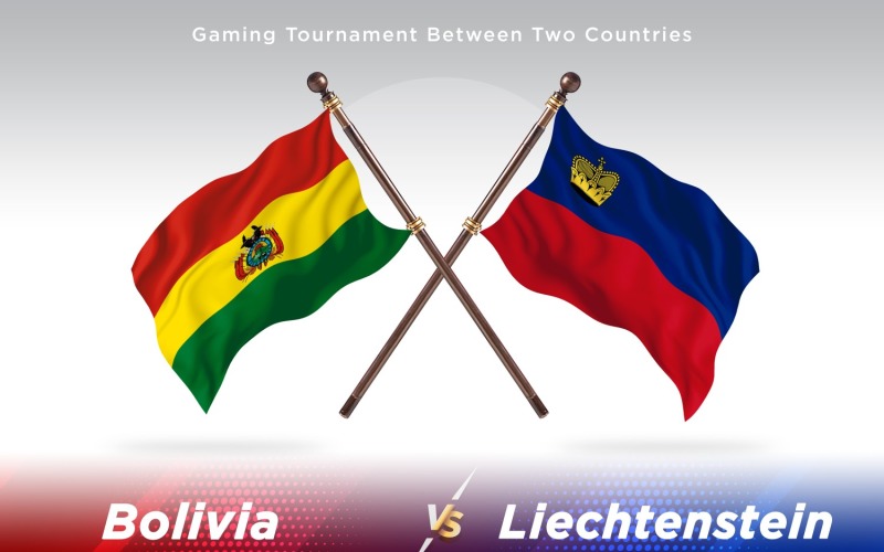 Bolivia kontra Liechtenstein Två flaggor