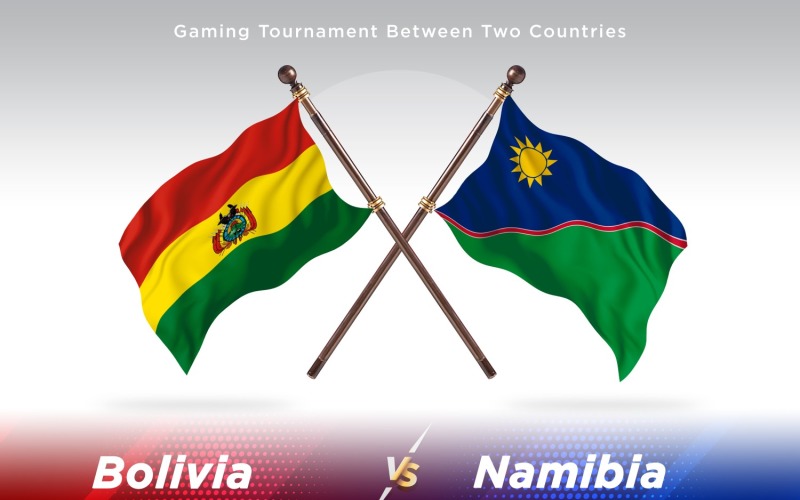 Bolivia kontra Namibia två flaggor