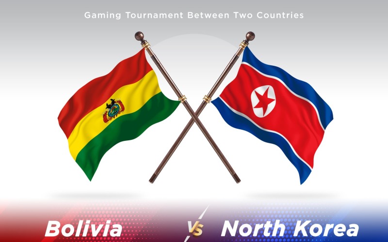 Bolivia kontra Nordkorea Två flaggor