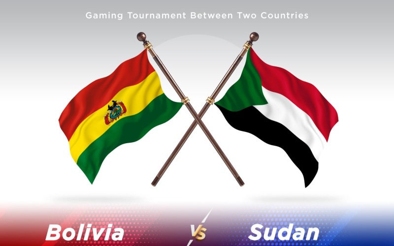 Bolivia kontra Sudan två flaggor