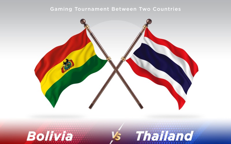 Bolivia kontra Thailand två flaggor