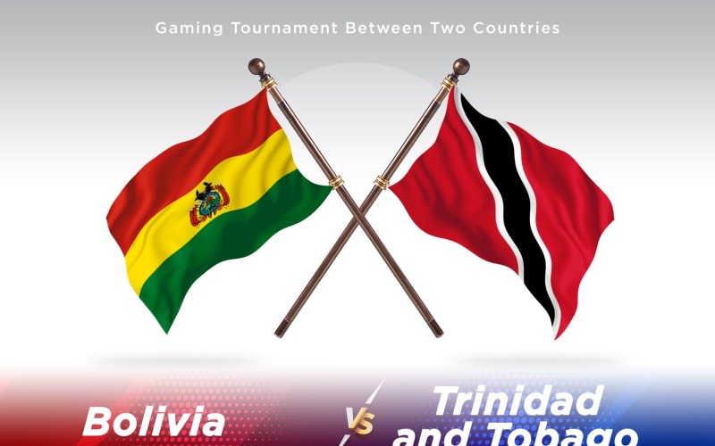 Bolivia kontra Trinidad och Tobago två flaggor