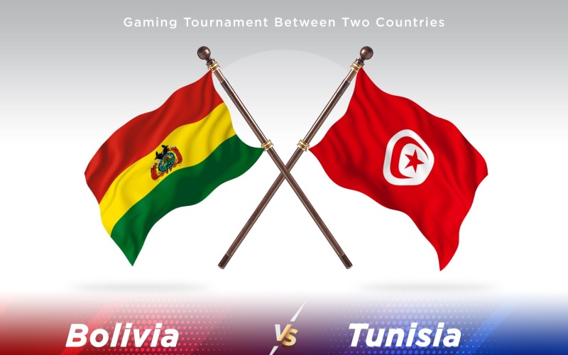 Bolivia kontra Tunisien Två flaggor
