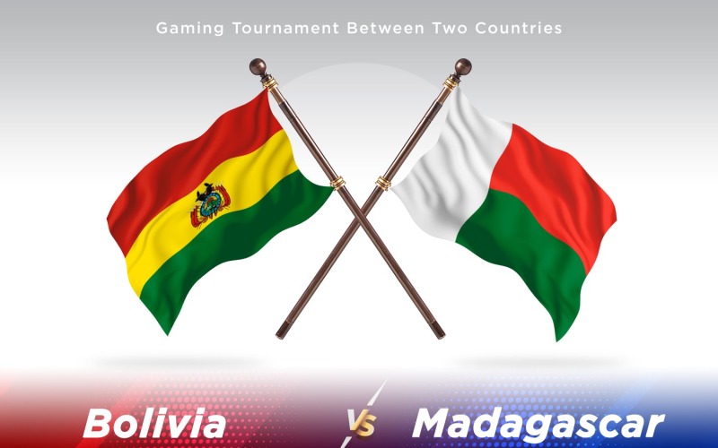 Bolivien gegen Madagascar Two Flags