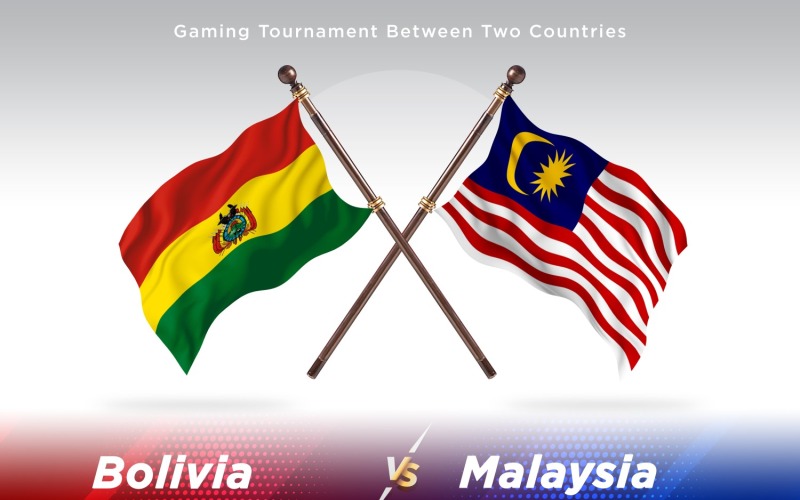 Bolivien gegen Malaysia Two Flags