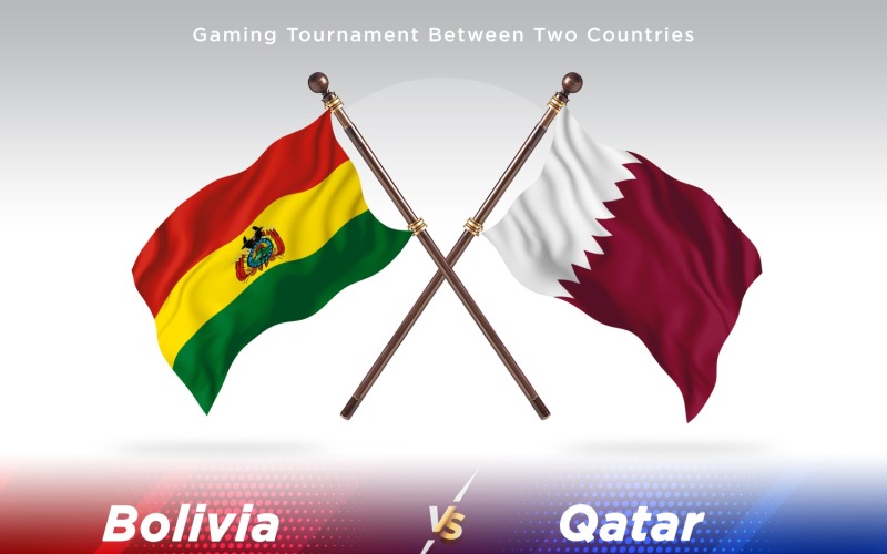 Bolivien gegen Qatar Two Flags
