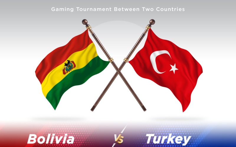 Bolivien gegen Türkei Zwei Flaggen