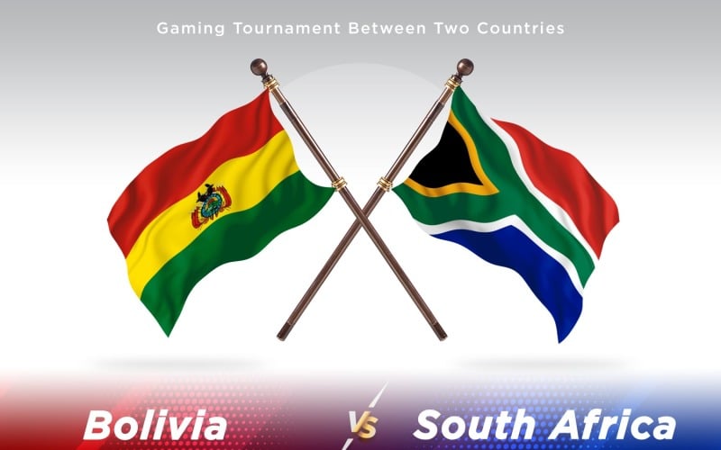 La Bolivie contre l'Afrique du Sud deux drapeaux