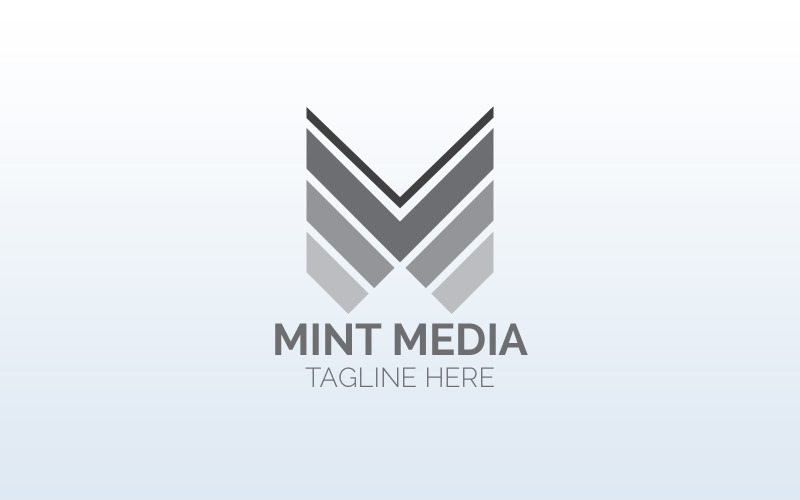 Mint Media M Lettera Logo Design Template