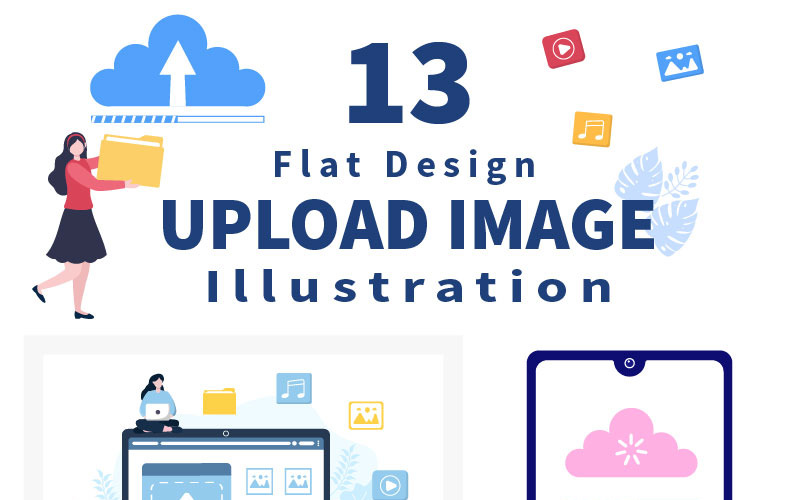 13 Ladda upp bild Bakgrund Vektor Illustration