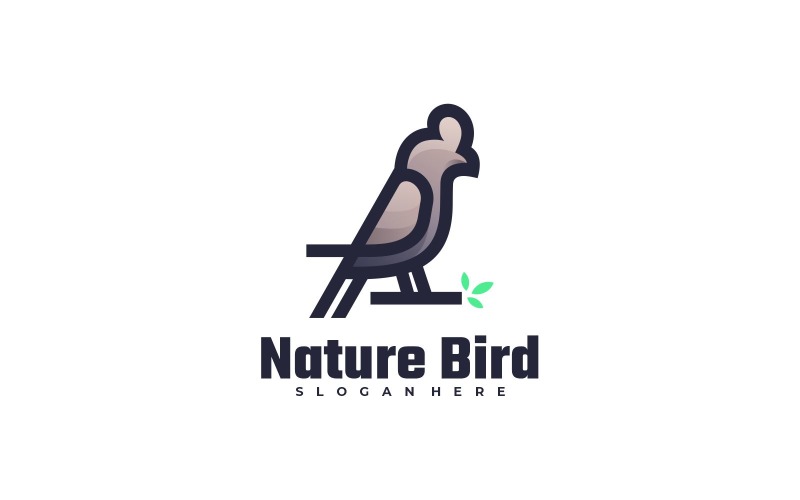 Logo de mascotte couleur oiseau nature