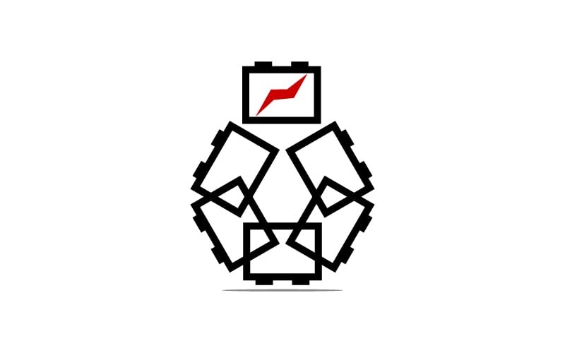 Logo di disegno vettoriale del modello di qualità della batteria Accu