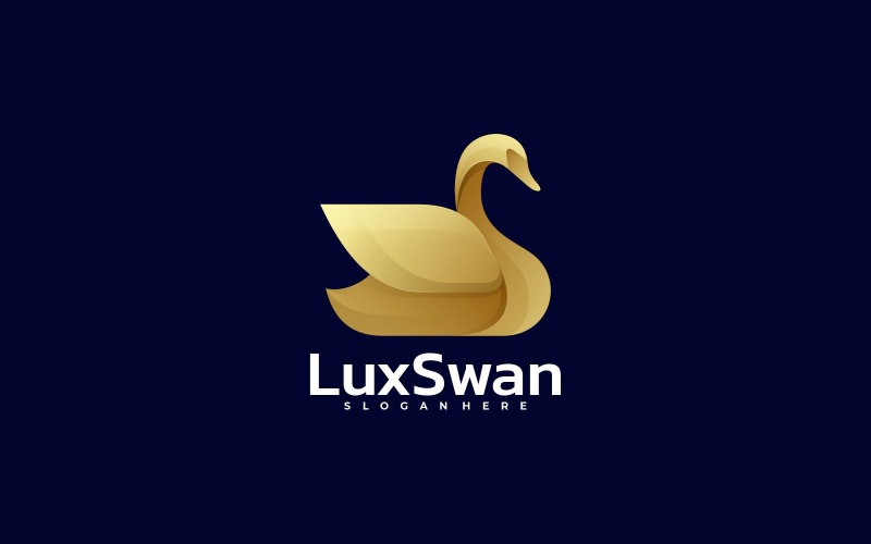 Luxus-Schwan-Farbverlauf-Logo