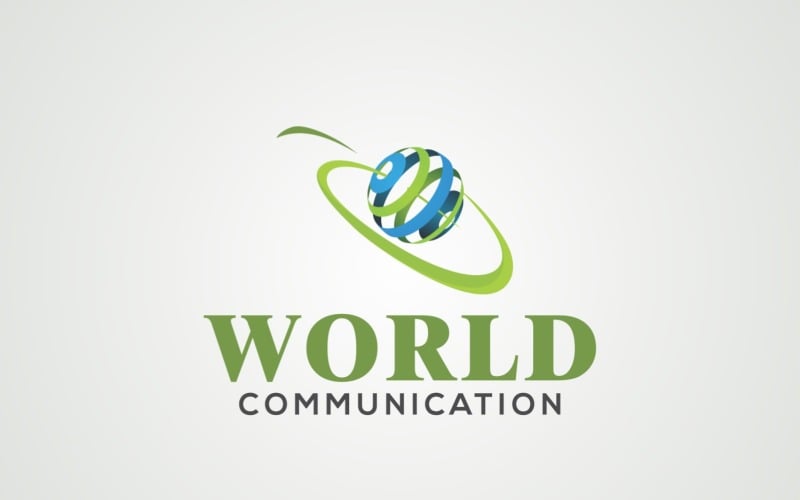 Plantilla de diseño de logotipo de comunicación mundial
