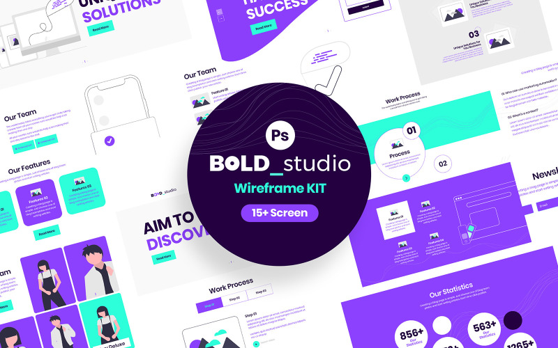 BoldStudio Wireframe Kit-sjabloon