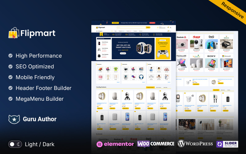 Flipmart – Mega Shop Çok Amaçlı Elementor WooCommerce Mağazası