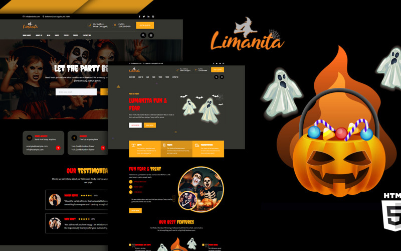 Lumanita Halloween-evenementen HTML5-websitesjabloon