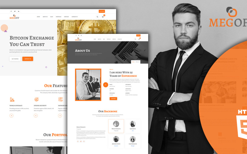 Megoff Crypto Currency HTML5 Website Template