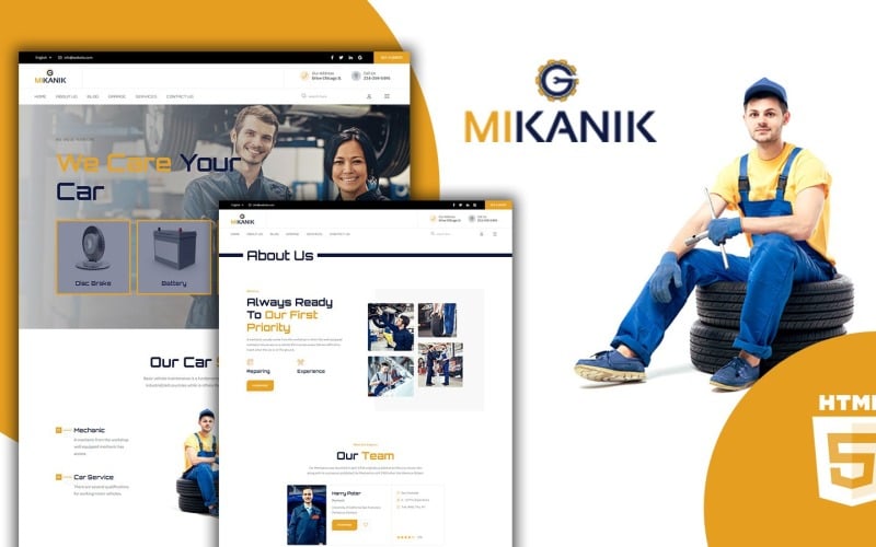 Mikanik Car Repair Services HTML5 webbplatsmall