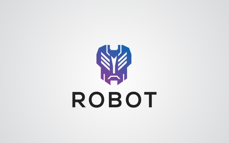 Modelo de design de logotipo de robô
