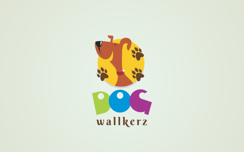 Ontwerpsjabloon voor hond Wallkerz creatief logo