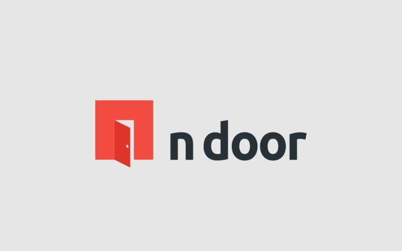 Plantilla de diseño de logotipo de puerta N