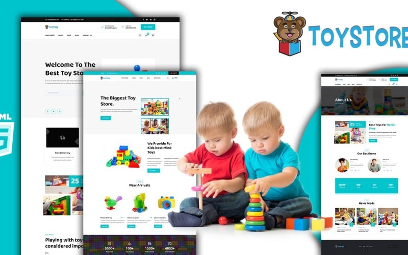 Toystore Çocuk Oyuncakları Mağazası HTML5 Web Sitesi Şablonu