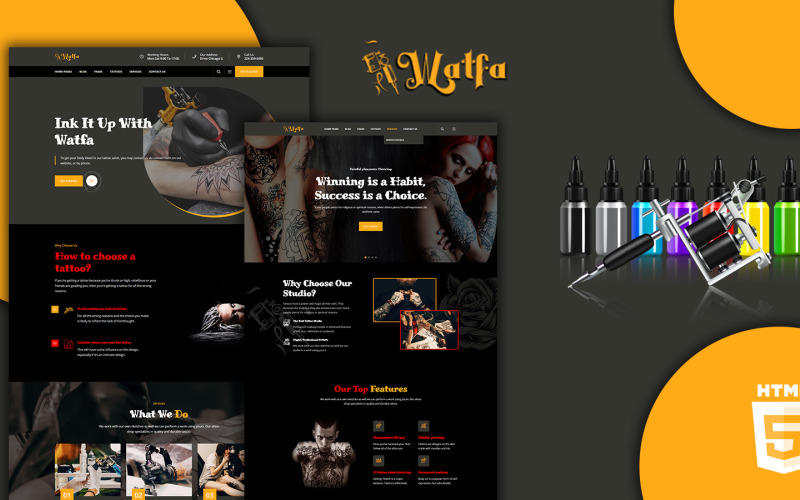 Watfa Tattoo Studio und Barbershop Website-Vorlage