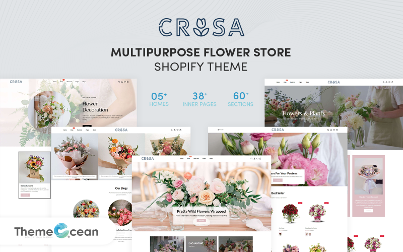 Crosa | Wielofunkcyjny motyw Shopify dla sklepu z kwiatami
