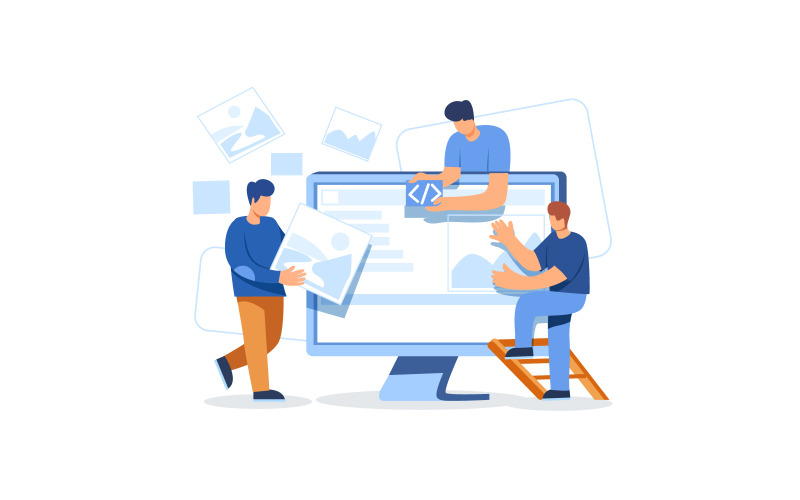 Designer de página da web desenvolvendo layout de site