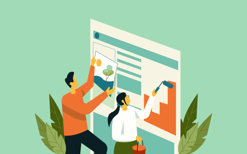 Designer, projetando o conceito de ilustração vetorial de aplicativo