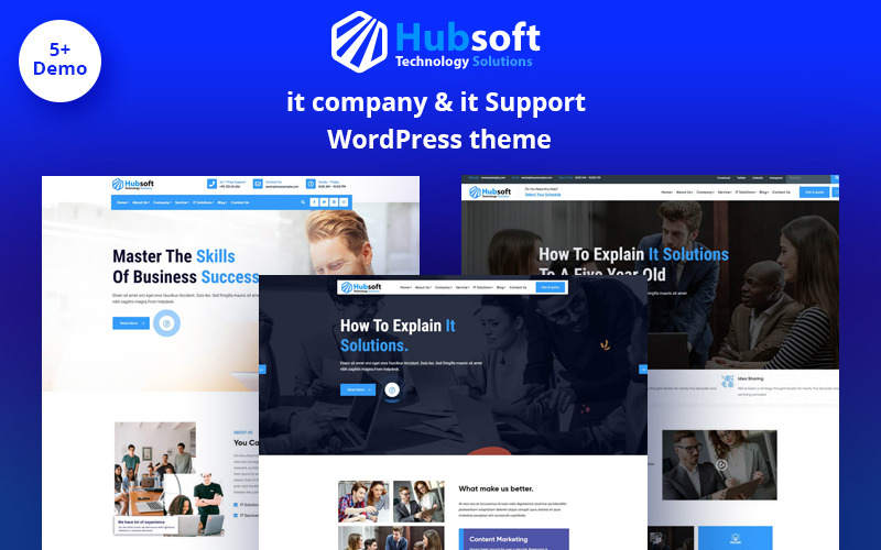Hubsoft - Thème WordPress Elementor de solutions informatiques et de support informatique
