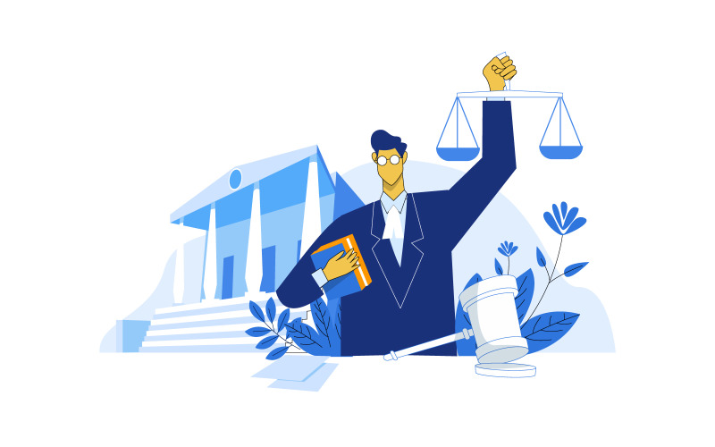 律师教育插画概念向量