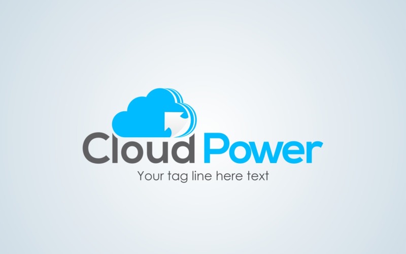 Bulut Gücü Logo kurumsal Tasarım Şablonu