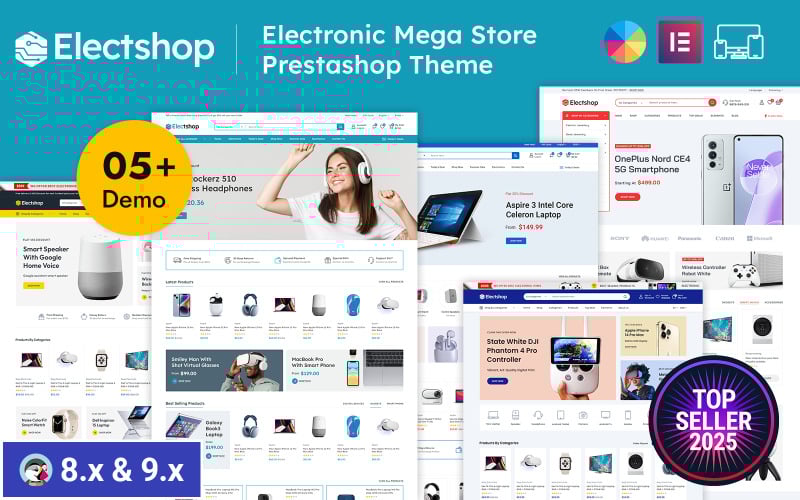 Electshop – Responsives Prestashop-Theme für Elektronik- und Digitalgeschäfte