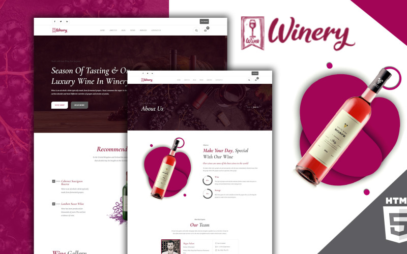 酒厂葡萄酒农场和啤酒厂 HTML5 网站模板