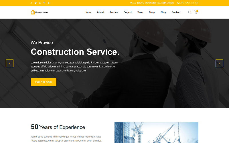Konstructo Construction-Multipurpose Premium HTML5 Website Template
