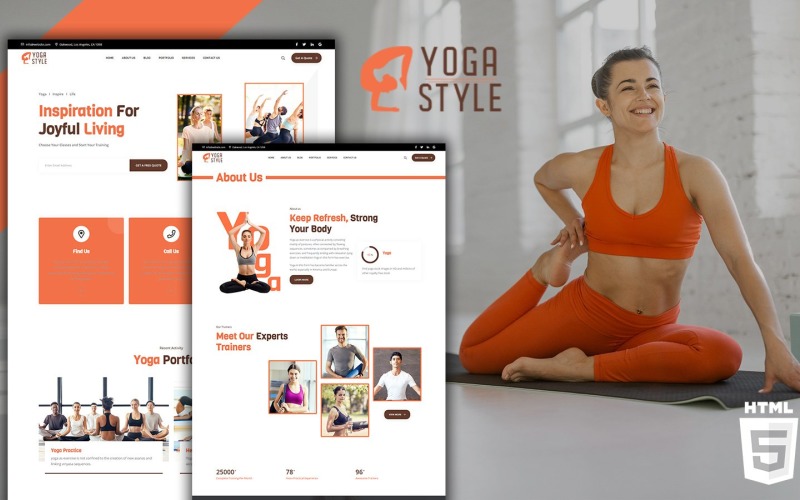 Modelo de site em HTML Yogstyle Spa Yoga Fitness